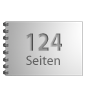 Broschüre mit Metall-Spiralbindung, Endformat DIN A7 quer, 124-seitig