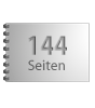 Broschüre mit Metall-Spiralbindung, Endformat DIN A7 quer, 144-seitig