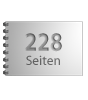 Broschüre mit Metall-Spiralbindung, Endformat DIN A7 quer, 228-seitig