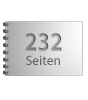 Broschüre mit Metall-Spiralbindung, Endformat DIN A7 quer, 232-seitig