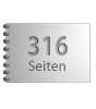 Broschüre mit Metall-Spiralbindung, Endformat DIN A7 quer, 316-seitig