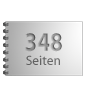 Broschüre mit Metall-Spiralbindung, Endformat DIN A7 quer, 348-seitig