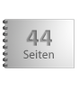 Broschüre mit Metall-Spiralbindung, Endformat DIN A7 quer, 44-seitig