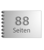 Broschüre mit Metall-Spiralbindung, Endformat DIN A7 quer, 88-seitig